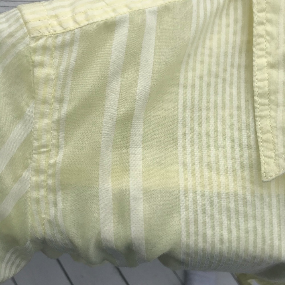 Petite Large Tommy Bahama yellow shirt casual resort wear pale short sleeve - Picture 5 of 5